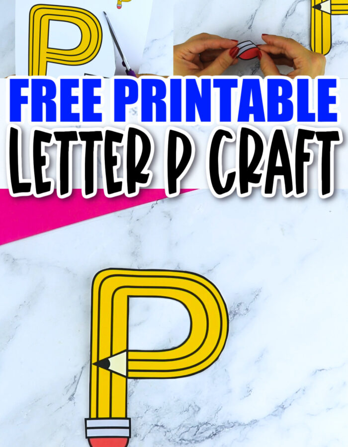 Are you looking for a fun and simple way to teach the alphabet uppercase letter P? Use this fun preschool free printable letter P for pencil to teach your toddlers, kindergarten or pre K class. Make it a letter P day by grabbing other things that start with the letter P like a pig stuffie, having pizza for lunch and popcorn for snacks, research different birds together that start with the letter P like penguin, parrot or peacock. You can finish the day off with this easy letter P craft. Your kindergarten students will love making this fun printable letter P is for pencil craft.
