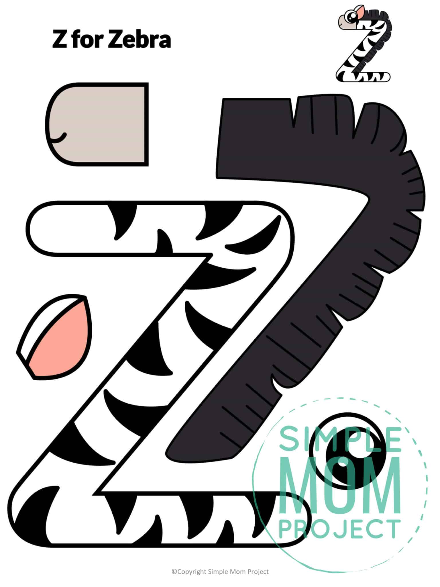 Free Printable Letter Z Craft Template - Simple Mom Project