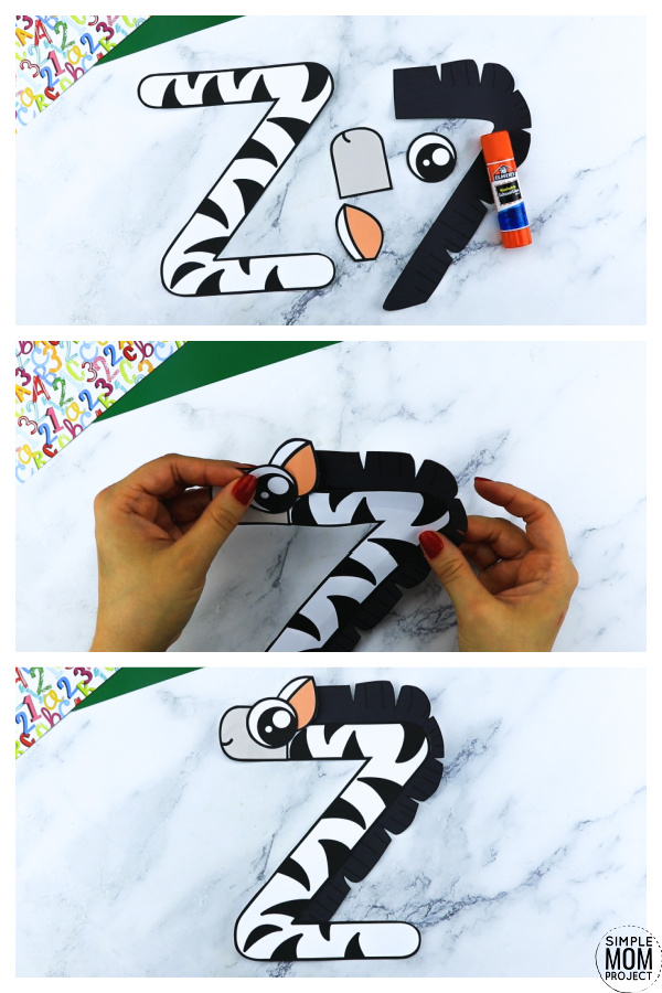 Z is for Zebra Printable Craft Zebra Letter Z Craft for Kids, preschoolers, toddlers and kindergartners