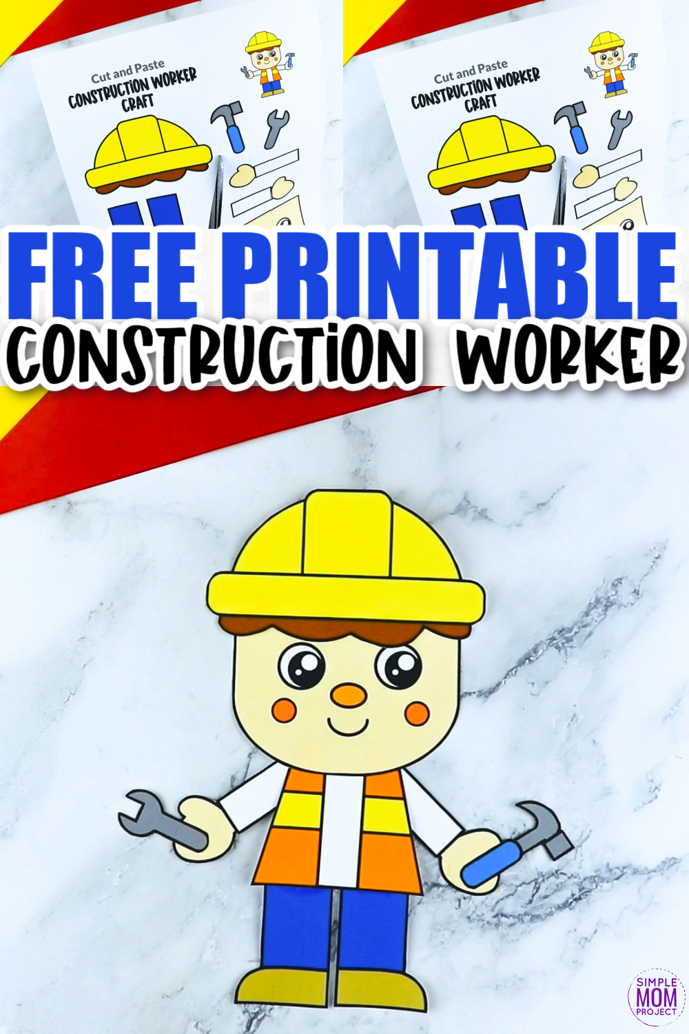 Are you looking for a fun activity to go into your community helper lesson plans? Click and download our printable toddler, kindergarten and preschool construction worker craft! This fun helper works great in writing prompts, cutting to build fine motor skills and works great for a paper bag puppet too! There’s so many activities this printable construction worker template can be used in!