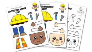 Free printable construction worker community helper for kids, preschoolers, toddlers and kindergartners