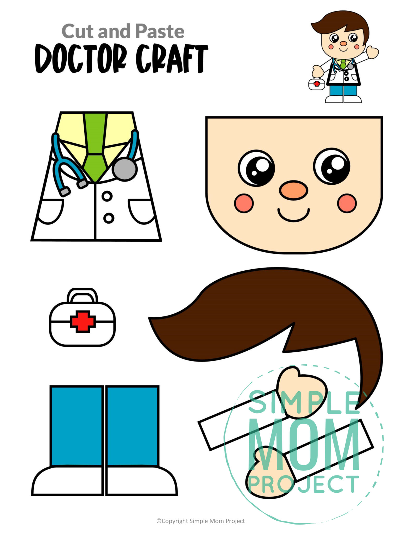 Free Printable Doctor Craft Template - Simple Mom Project