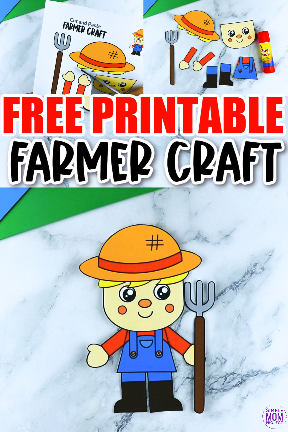 Free Printable Farmer Craft Template Simple Mom Project