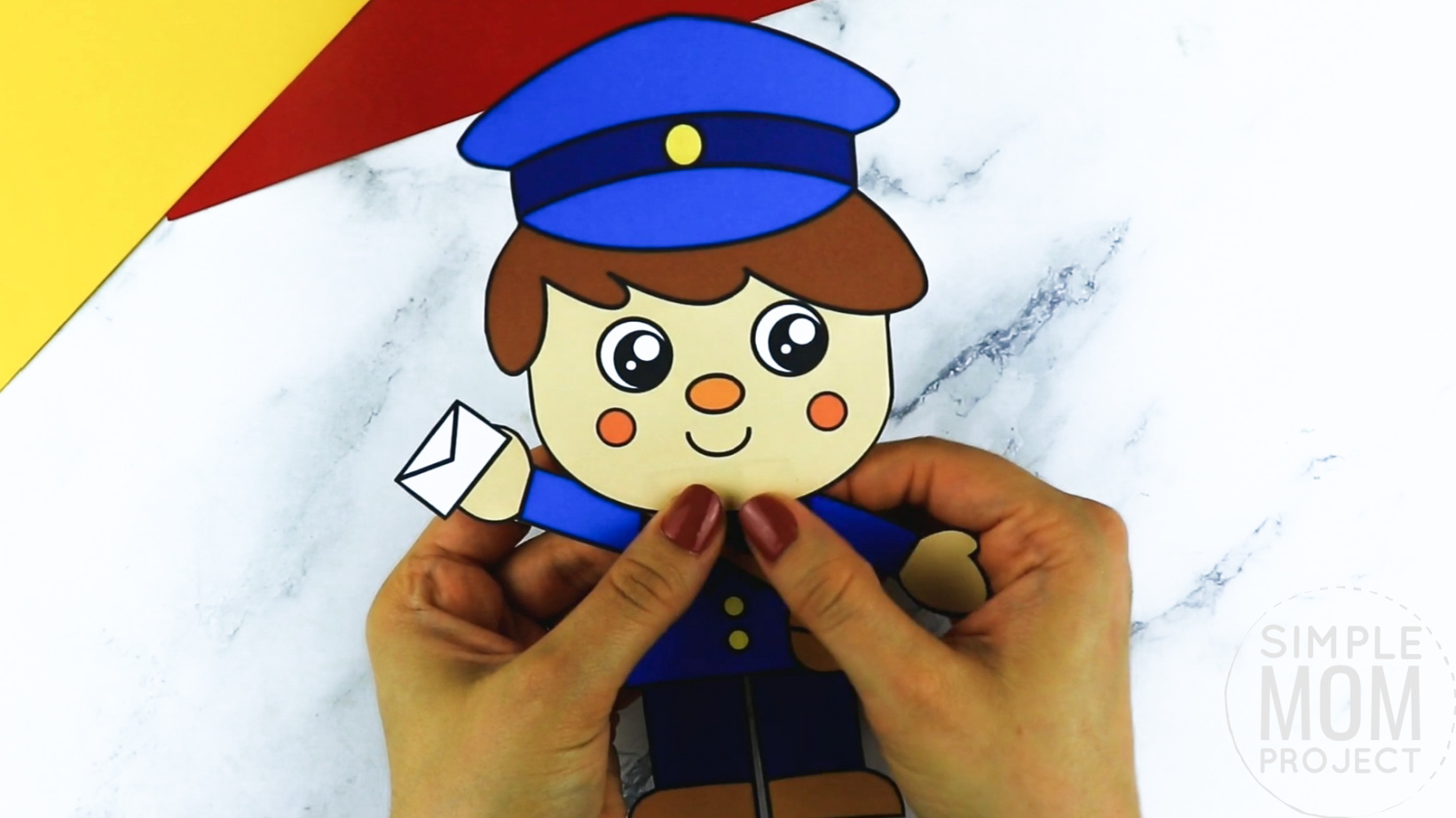 Free printable mail carrier craft community helper for kids, preschoolers, toddlers and kindergartners