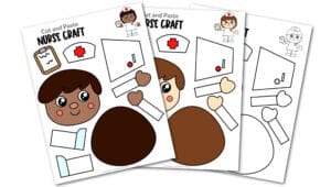 Free printable nurse craft community helper for kids, preschoolers, toddlers and kindergartners