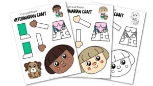 Free printable veterinarian craft for kids, preschoolers, toddlers and kindergartners
