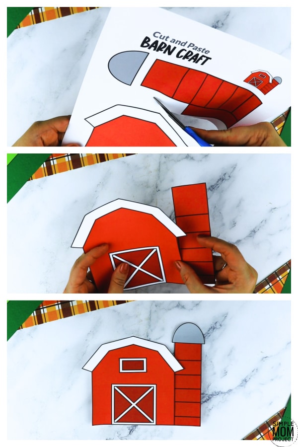 Free printable barn craft for toddlers, preschoolers and kindergartners