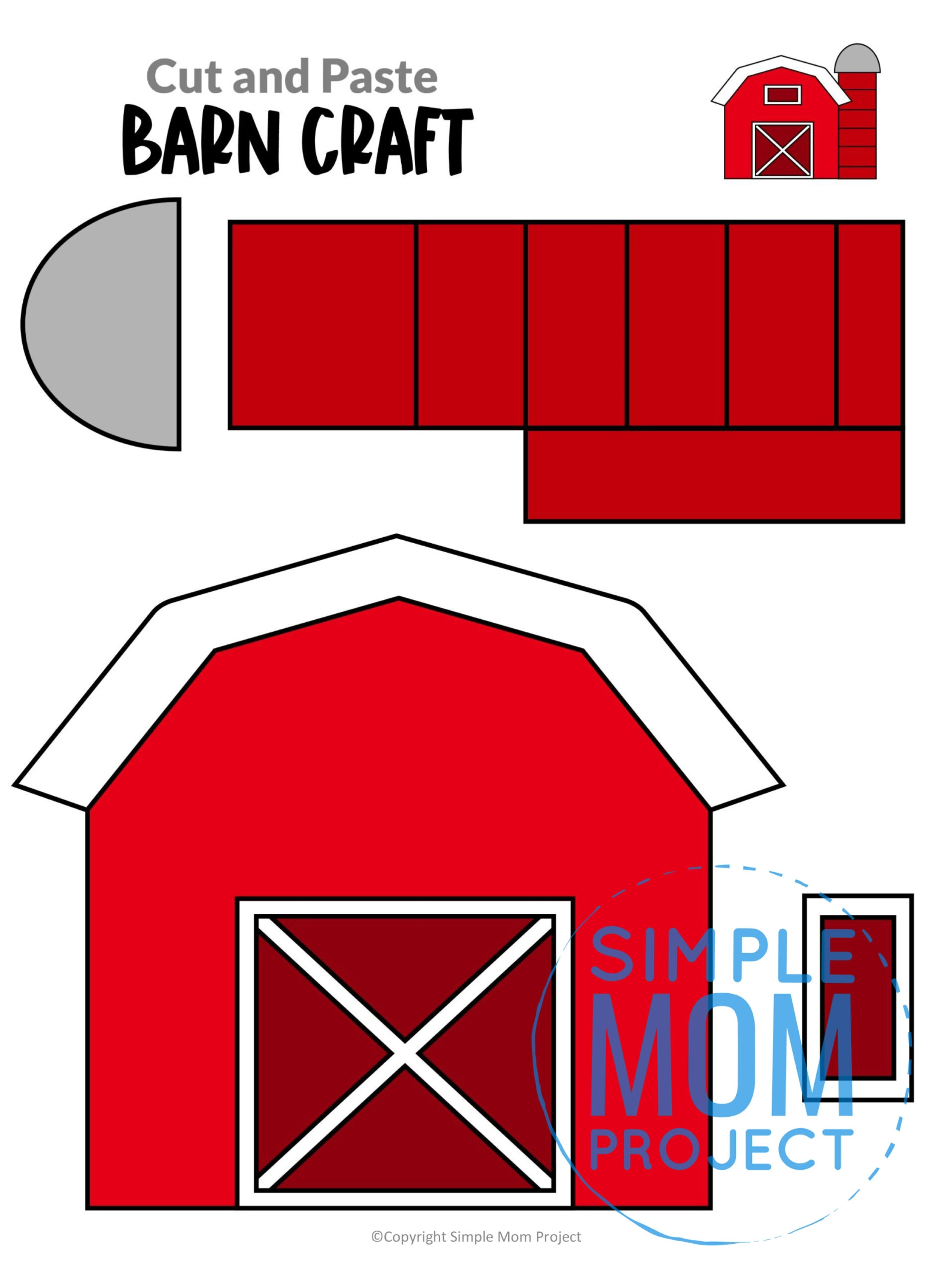 Free Printable Barn Craft Template Simple Mom Project