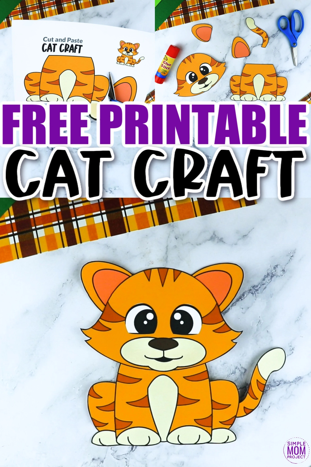 Drawing and Paint Cute Cartoon Cat. Educational Game for Kids