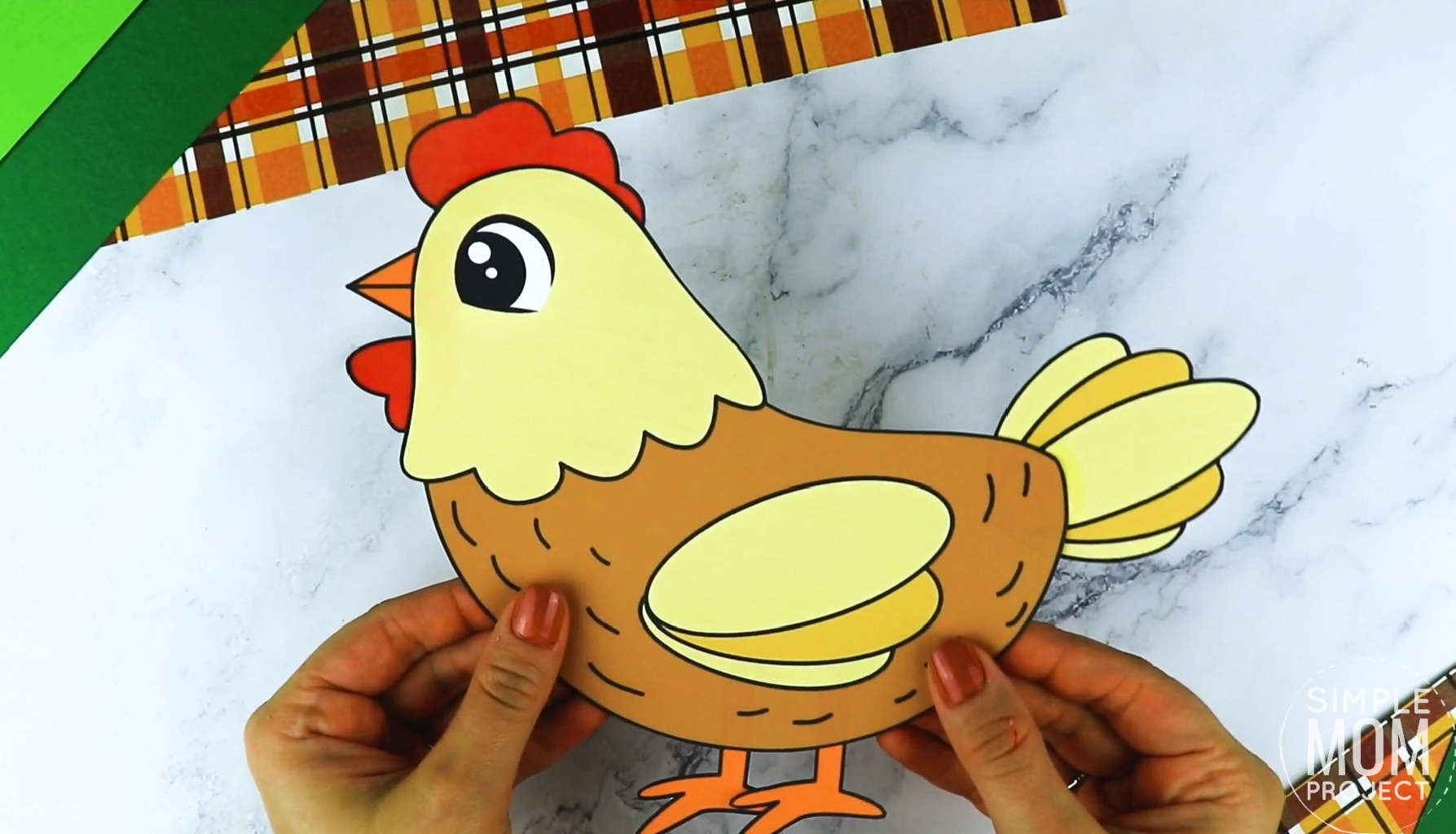 Free Printable Farm Chicken Craft and Chick Craft Kids Preschoolers toddlers