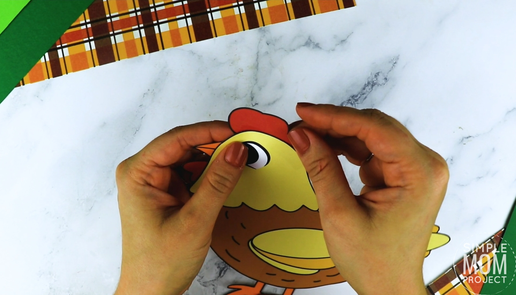 Hand Tracing Chicken Paper Plate Craft