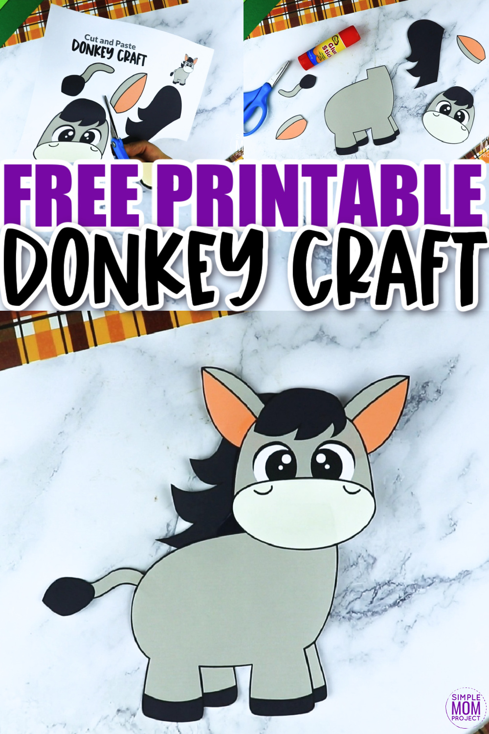 Free Printable Donkey Craft Template Simple Mom Project