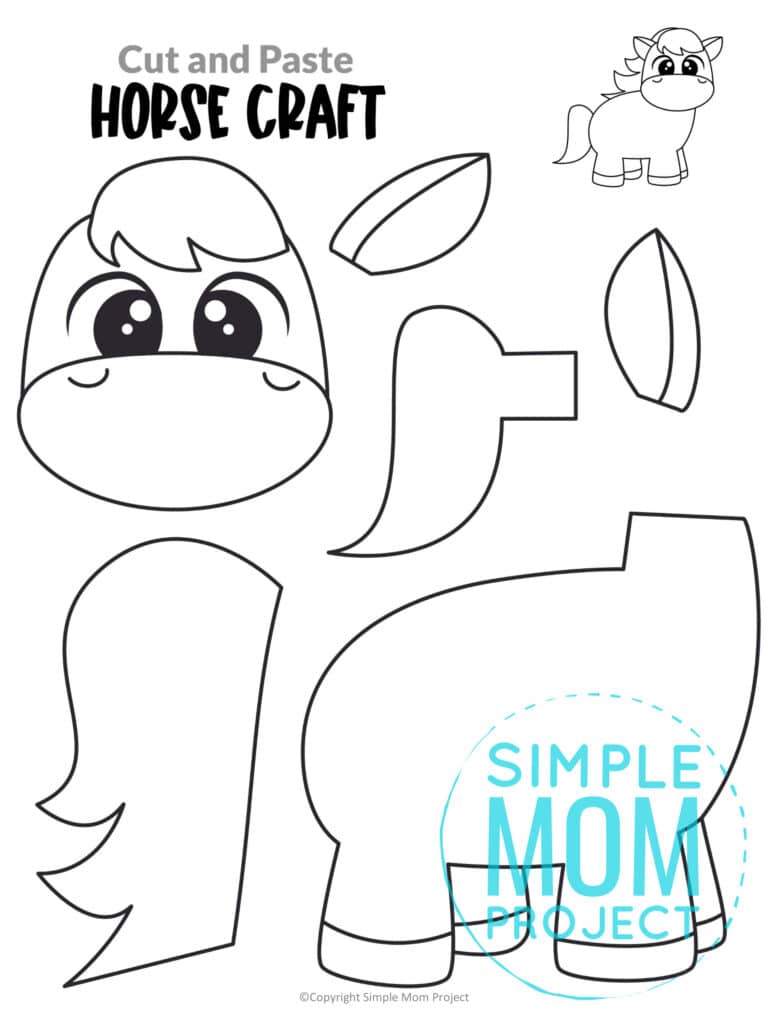 Free Printable Horse Craft Template - Simple Mom Project