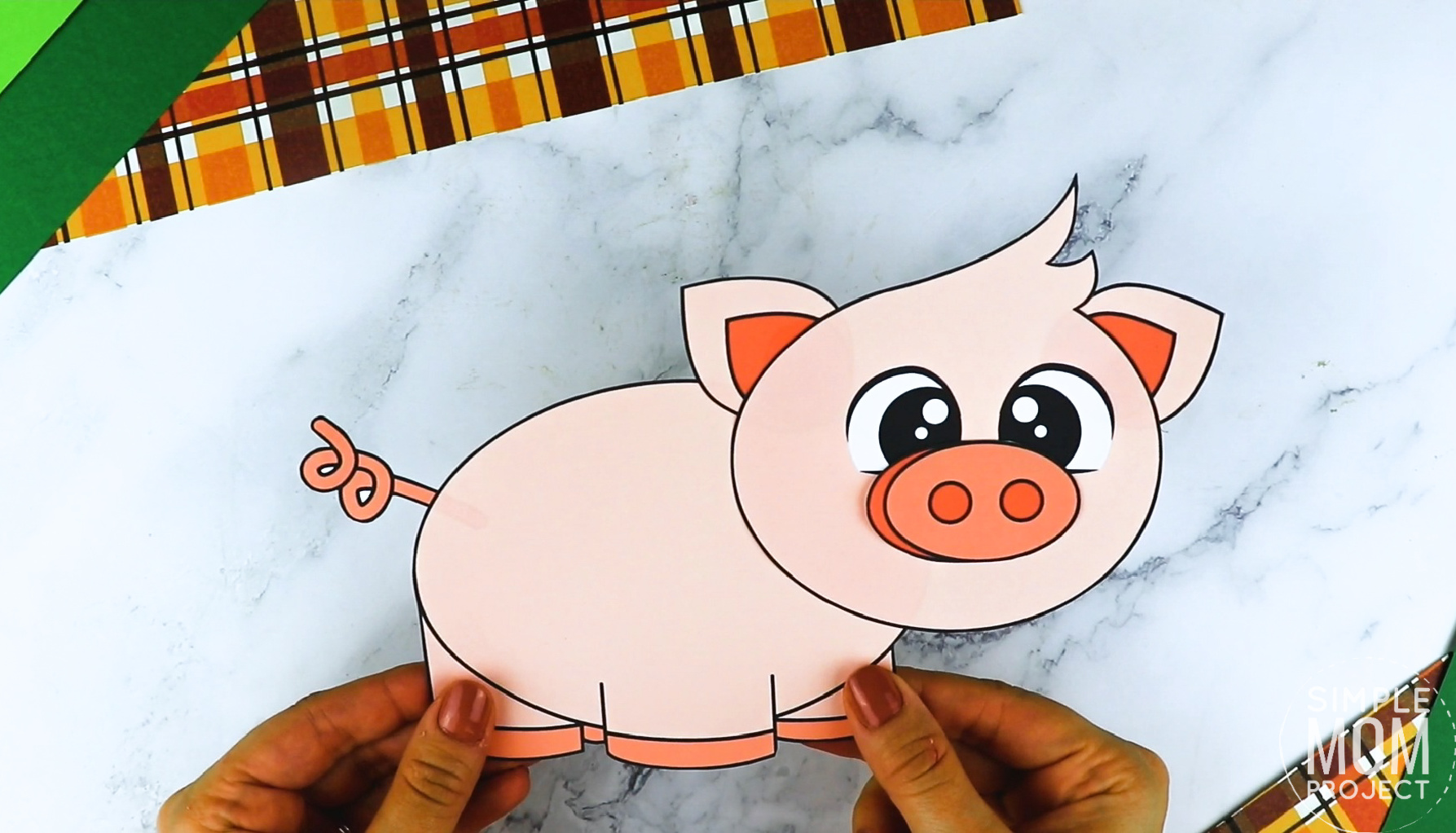 Free Printable Farm Pig Craft for Kids Preschoolers toddlers