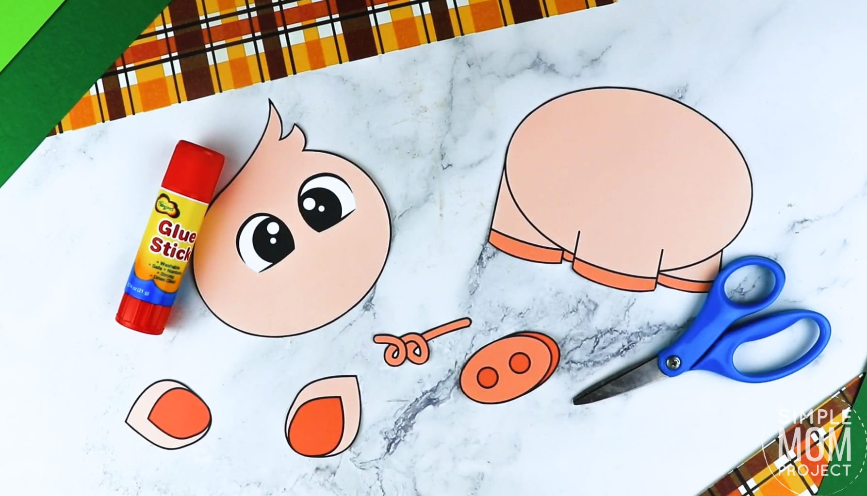 Free Printable Farm Pig Craft for Kids Preschoolers toddlers