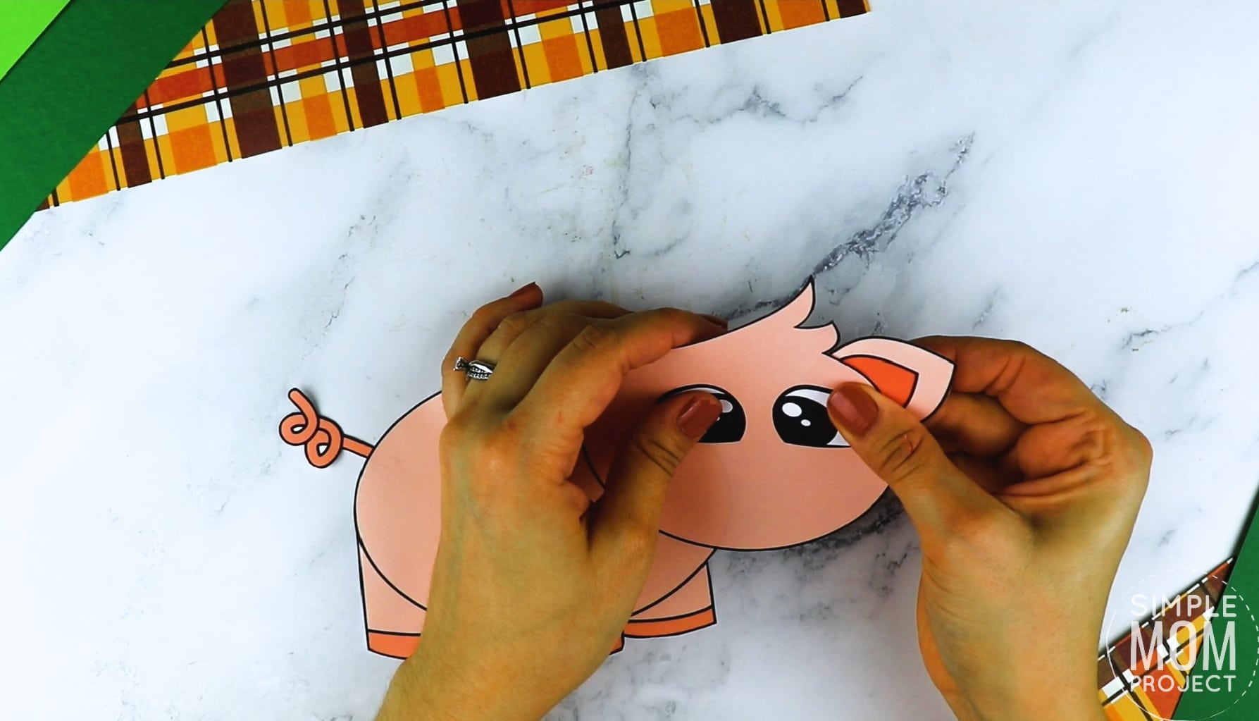 Free Printable Farm Pig Craft for Kids Preschoolers toddlers