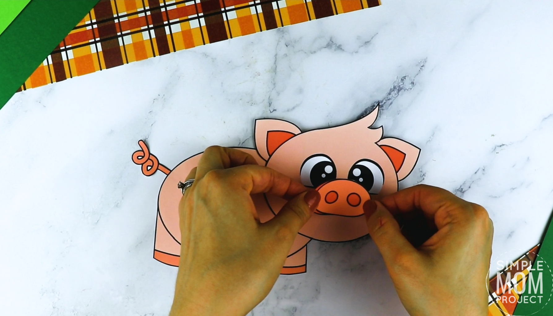 Free Printable Farm Pig Craft for Kids Preschoolers toddlers