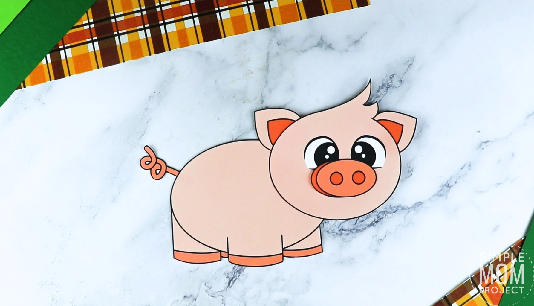 Free Printable Farm Pig Craft for Kids Preschoolers toddlers