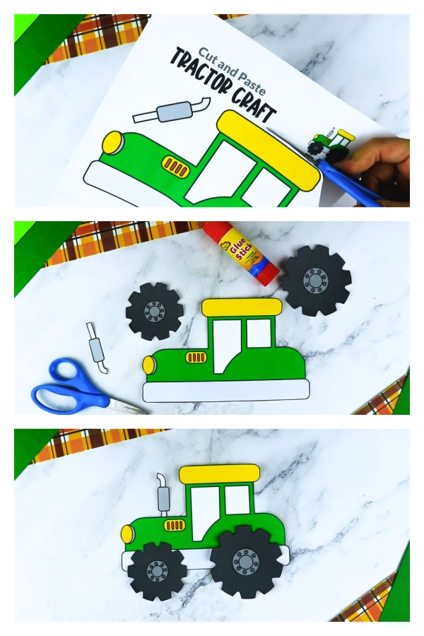 Funky foam tractor craft - This crafty family - craft for kids