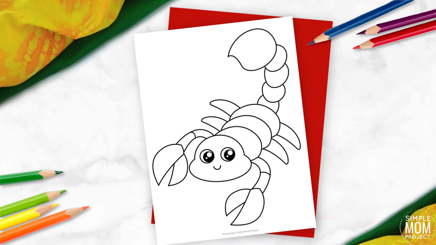 Free Printable Scorpion template for preschoolers, toddlers, and kindergartners