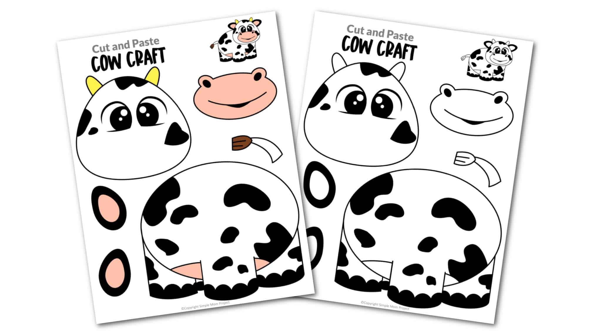 Free Printable Cow Craft Template - Simple Mom Project