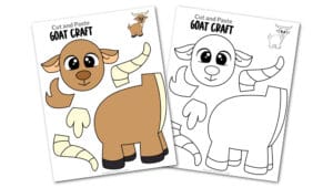Free printable goat craft for toddlers, preschoolers and kindergartners