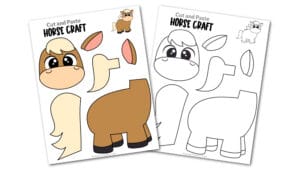 Free printable horse craft for toddlers, preschoolers and kindergartners