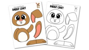 Free printable rabbit craft for toddlers, preschoolers and kindergartners