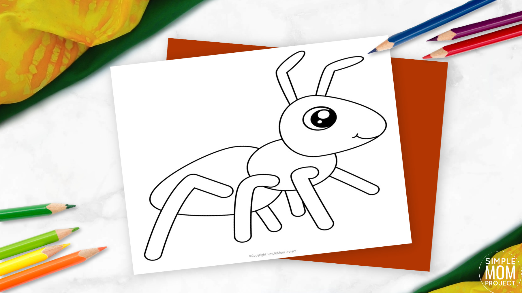 Free Printable Ant template for preschoolers, toddlers, and kindergartners