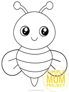 Free Printable Bumblebee template for preschoolers, toddlers, and kindergartners
