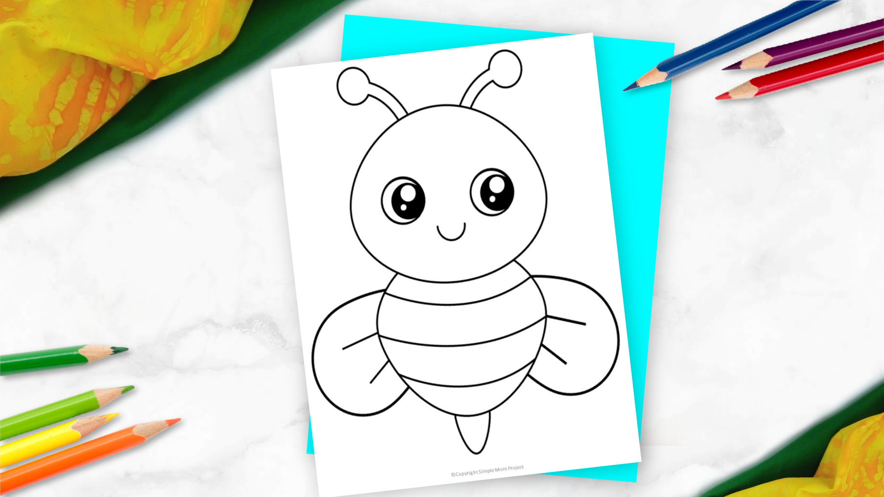 Free Printable Bumblebee template for preschoolers, toddlers, and kindergartners