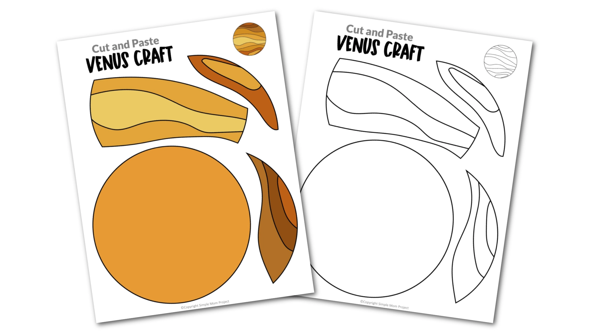 venus planet cut out templates