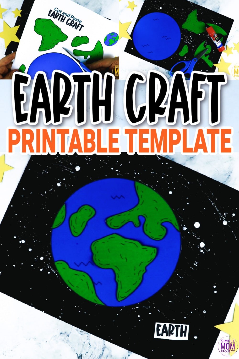 Cut and Paste Earth Craft with Earth Template – Simple Mom Project