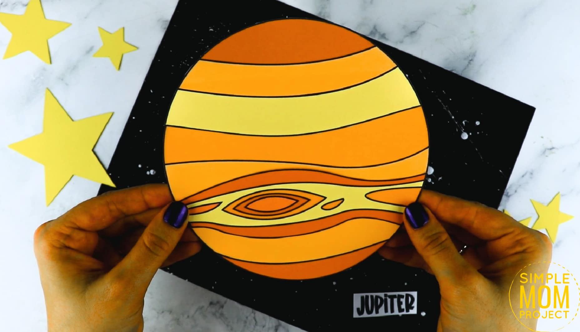Planet Jupiter Cut And Paste Craft With Jupiter Template Simple Mom 