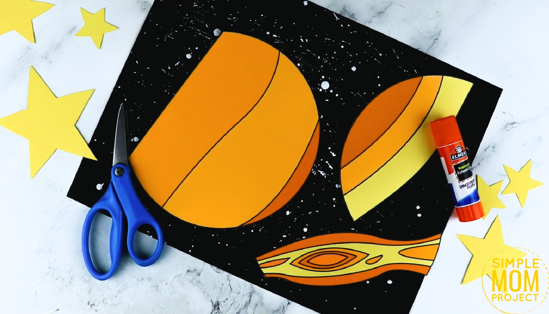 Planet Jupiter Cut and Paste Craft with Jupiter Template - Simple Mom ...