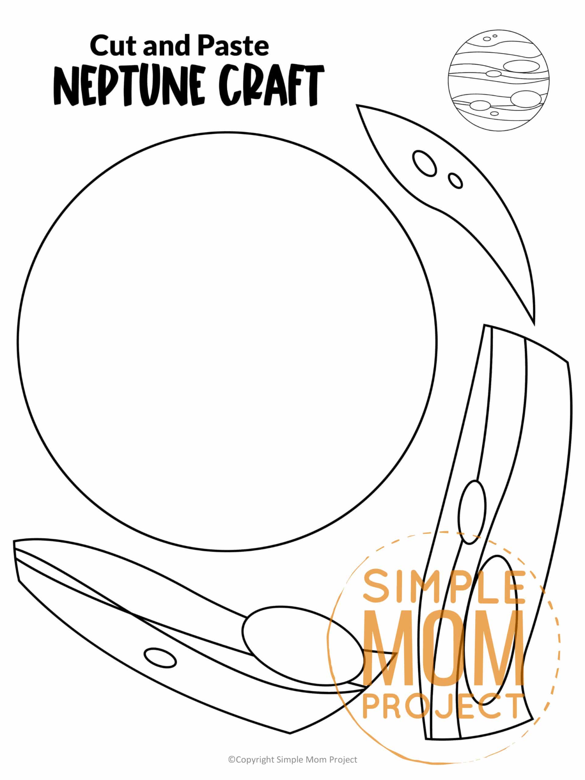 Printable Planet Neptune Craft for Preschoolers, Toddlers and Kindergartners