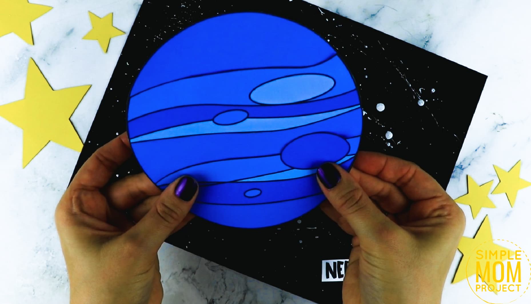 Neptune Craft with Printable Neptune Template - Simple Mom Project