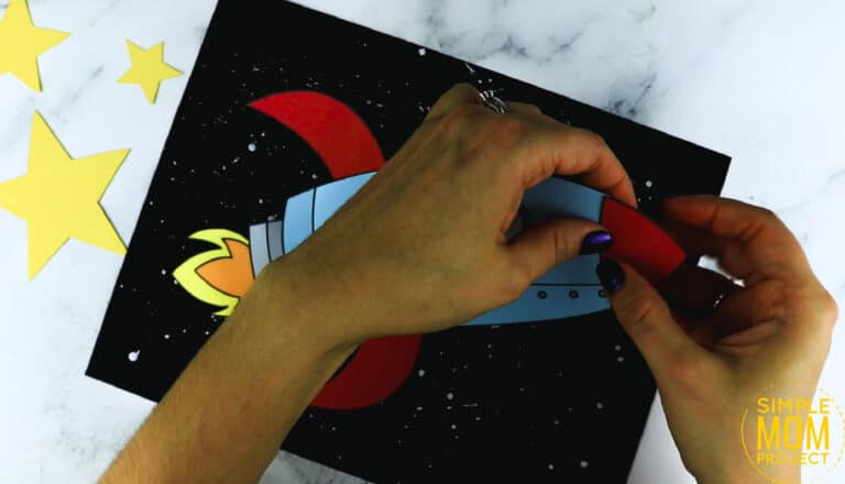 Cut and Paste Rocket Ship Craft with Spaceship Template - Simple Mom ...