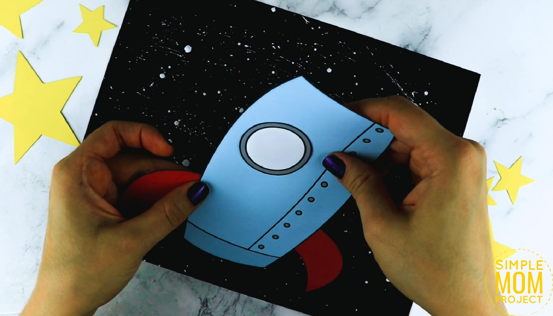 Printable Spaceship Rocketship Craft for Preschoolers, Toddlers and Kindergartners
