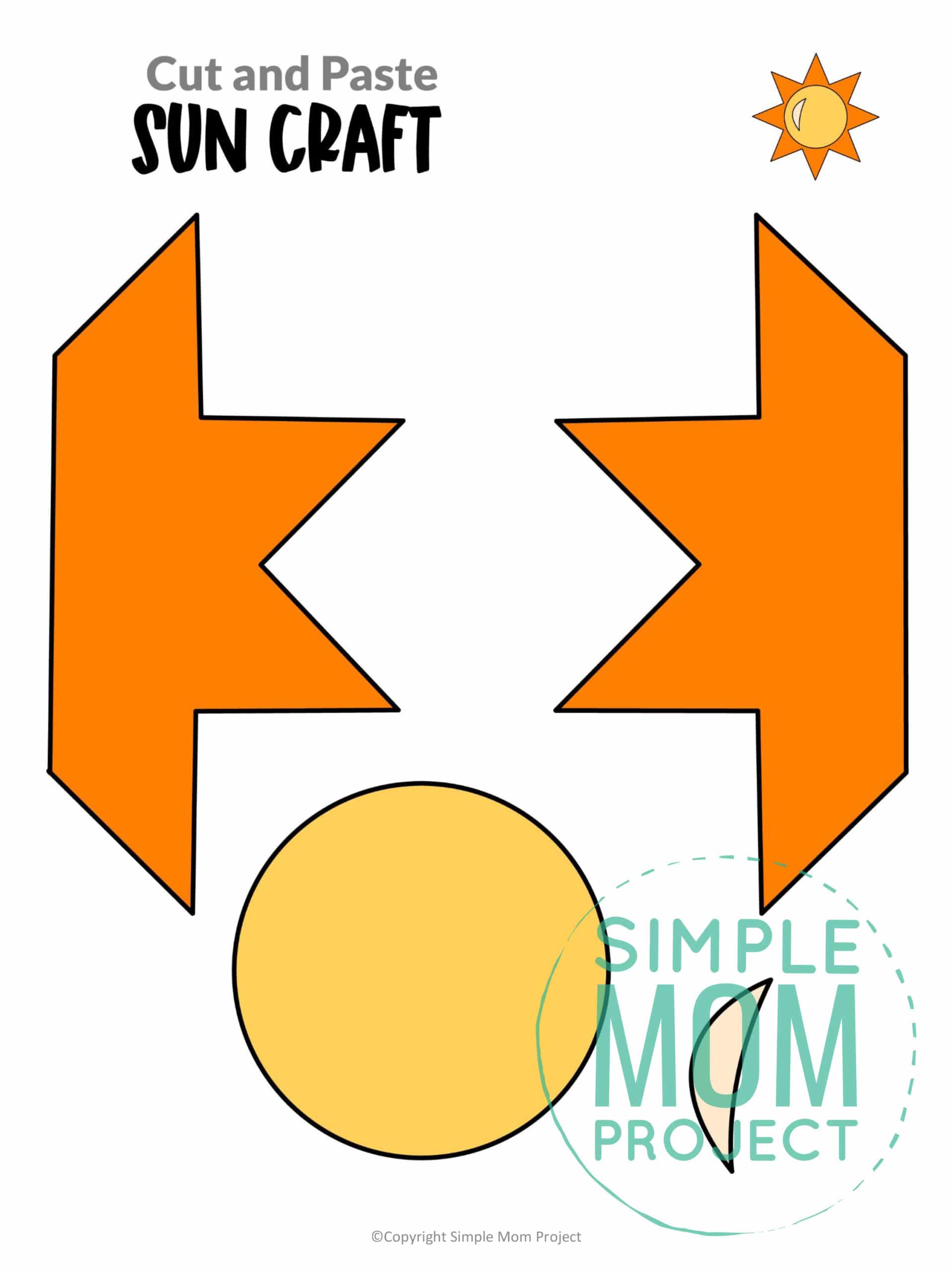 Printable Sun Craft for Preschoolers, Toddlers and Kindergartners