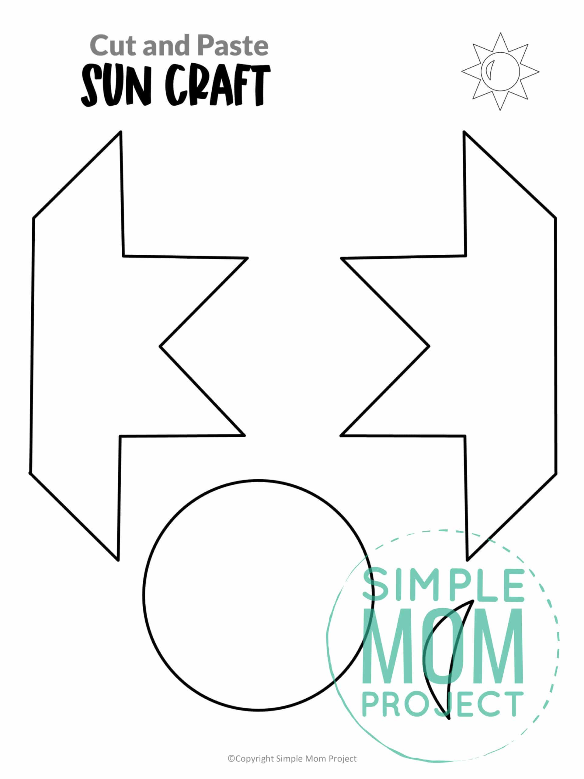 Printable Sun Craft for Preschoolers, Toddlers and Kindergartners