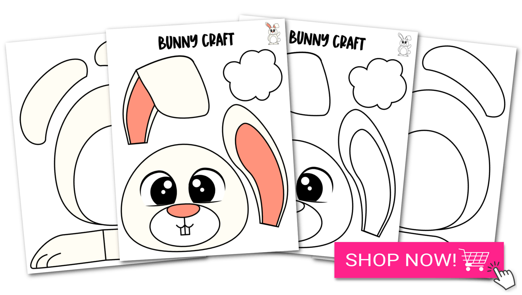 Printable Bunny Rabbit Paper Bag Puppet Template Simple Mom Project