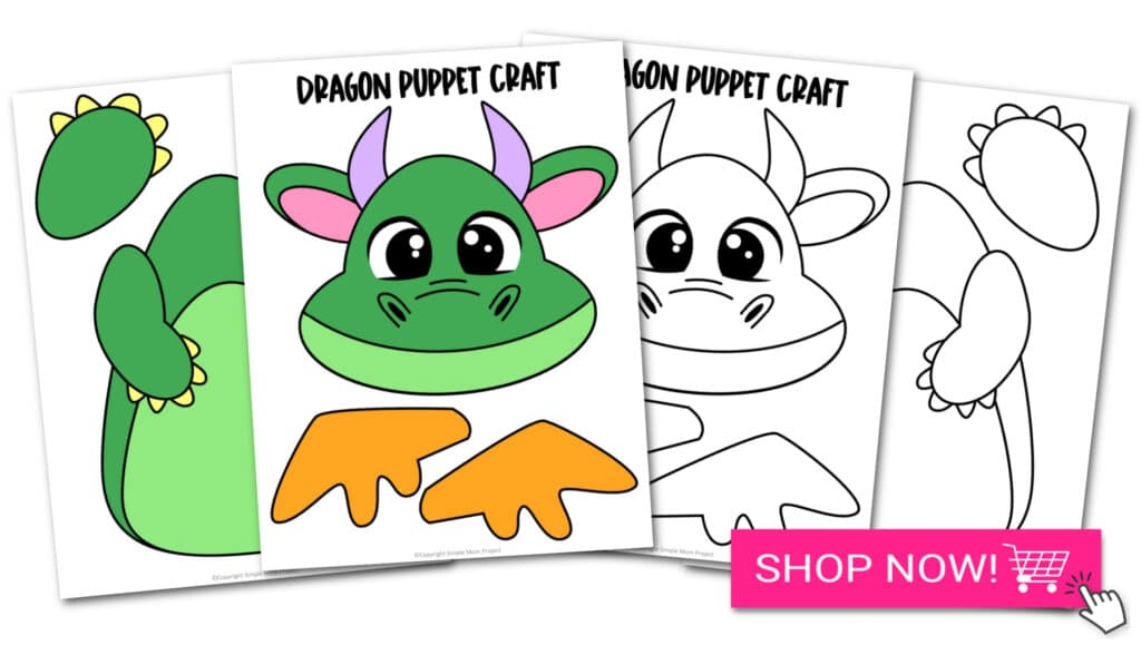 Printable Dragon Paper Bag Puppet Template Simple Mom Project