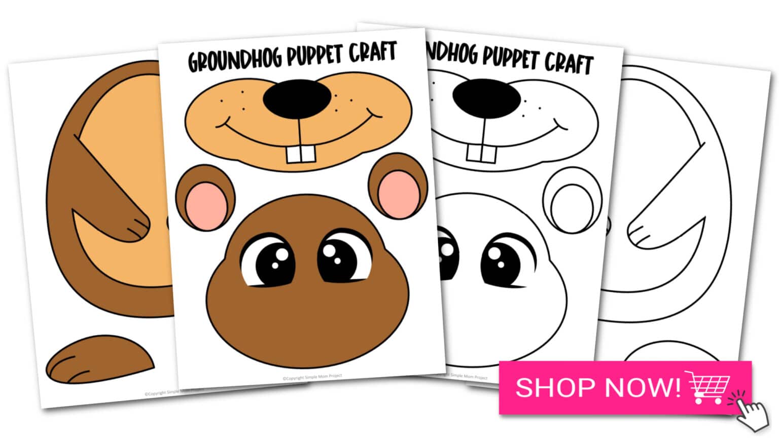 Printable Groundhog Paper Bag Puppet Template – Simple Mom Project