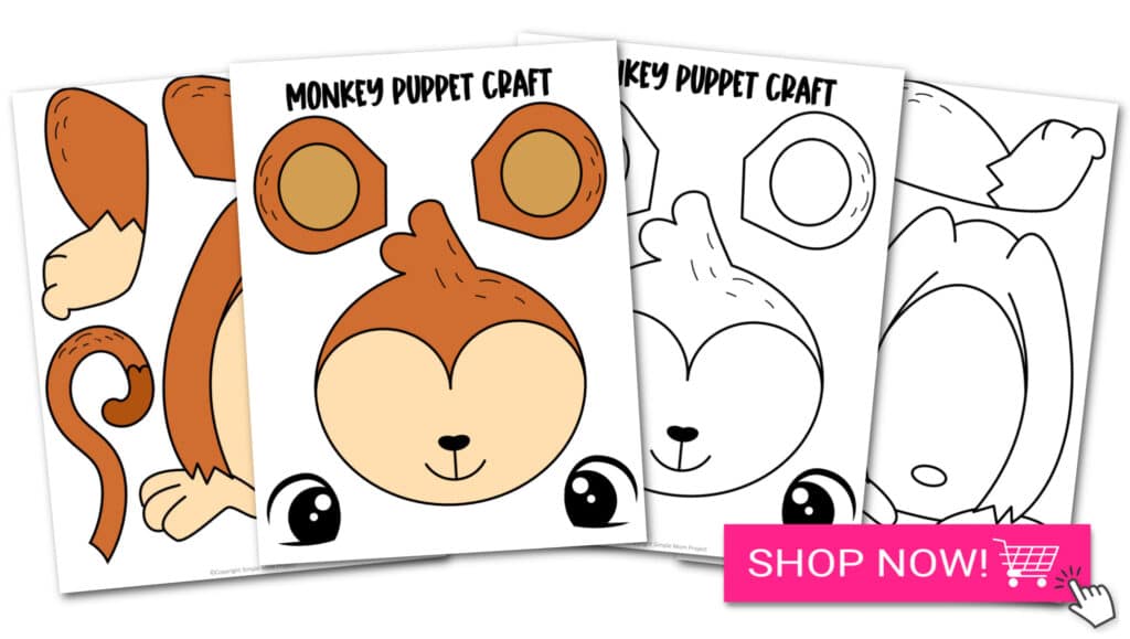 Printable Monkey Paper Bag Puppet Template - Simple Mom Project