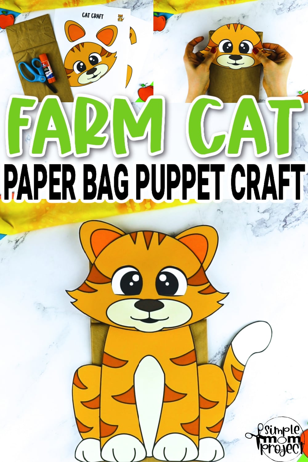 Printable Cat Paper Bag Puppet Template Simple Mom Project