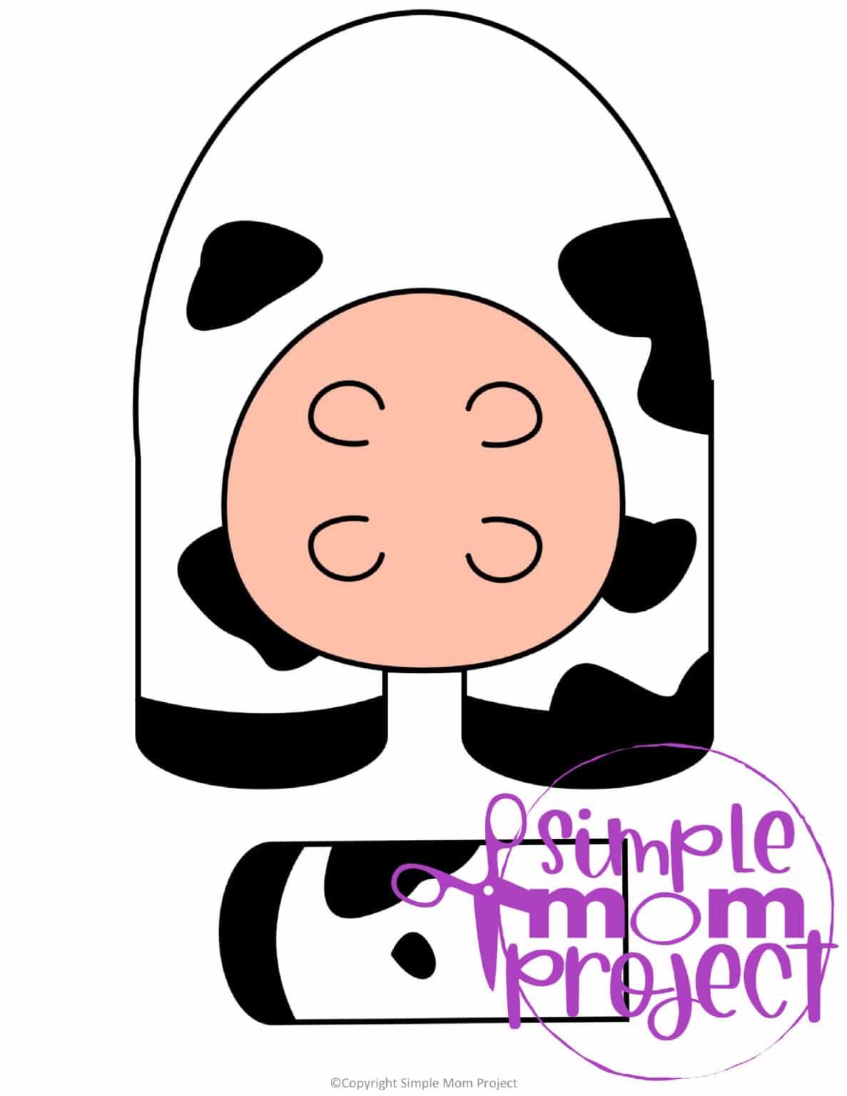 Printable Cow Paper Bag Puppet Template - Simple Mom Project