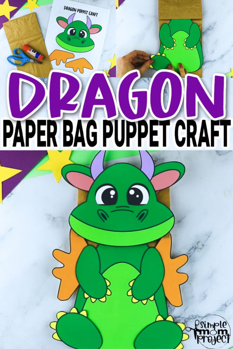 Printable Dragon Paper Bag Puppet Template Simple Mom Project