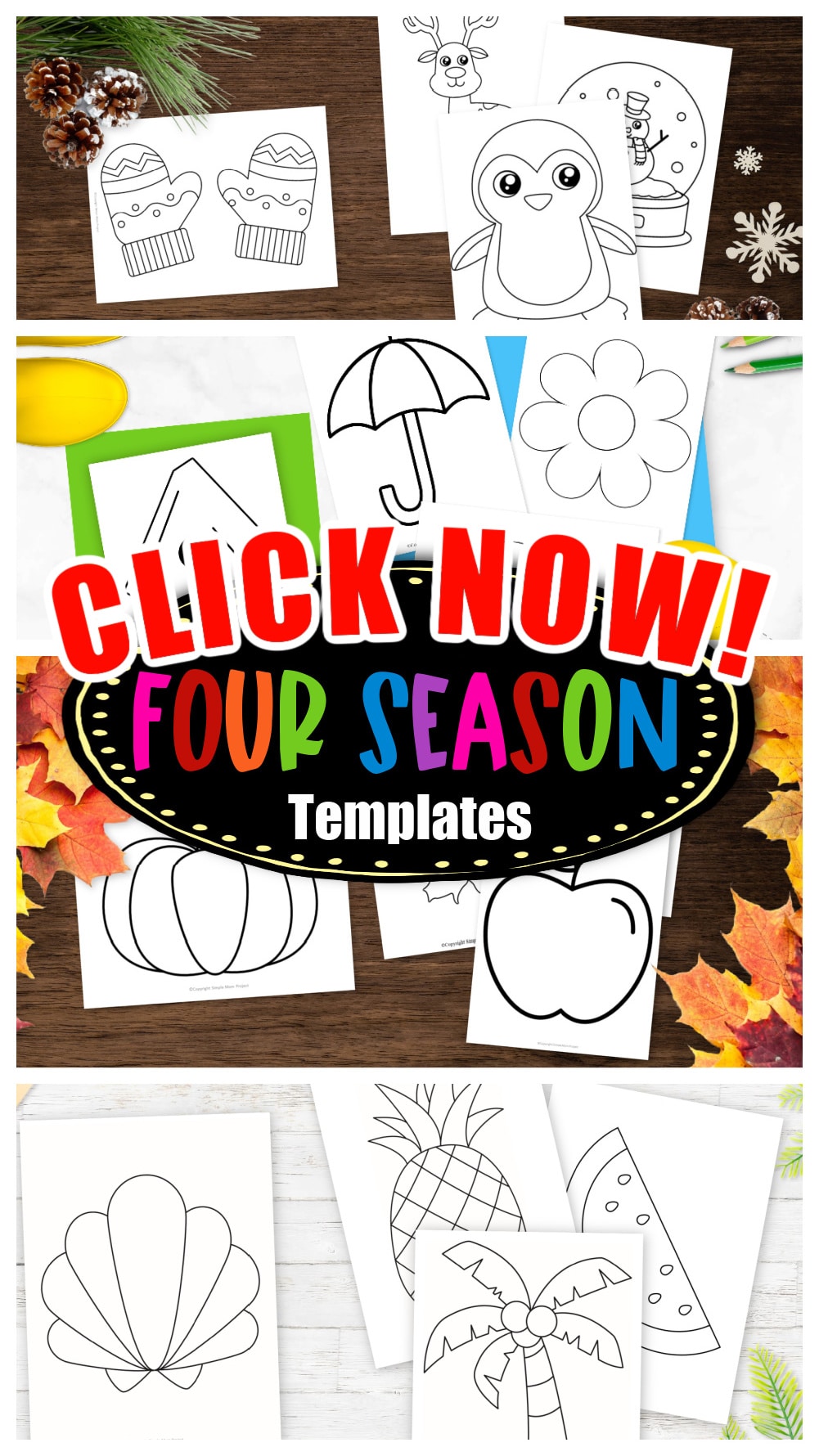 Looking for a one stop place for templates for the entire year? These printable templates are great for every season! Click now to download and print our four season template bundle now!