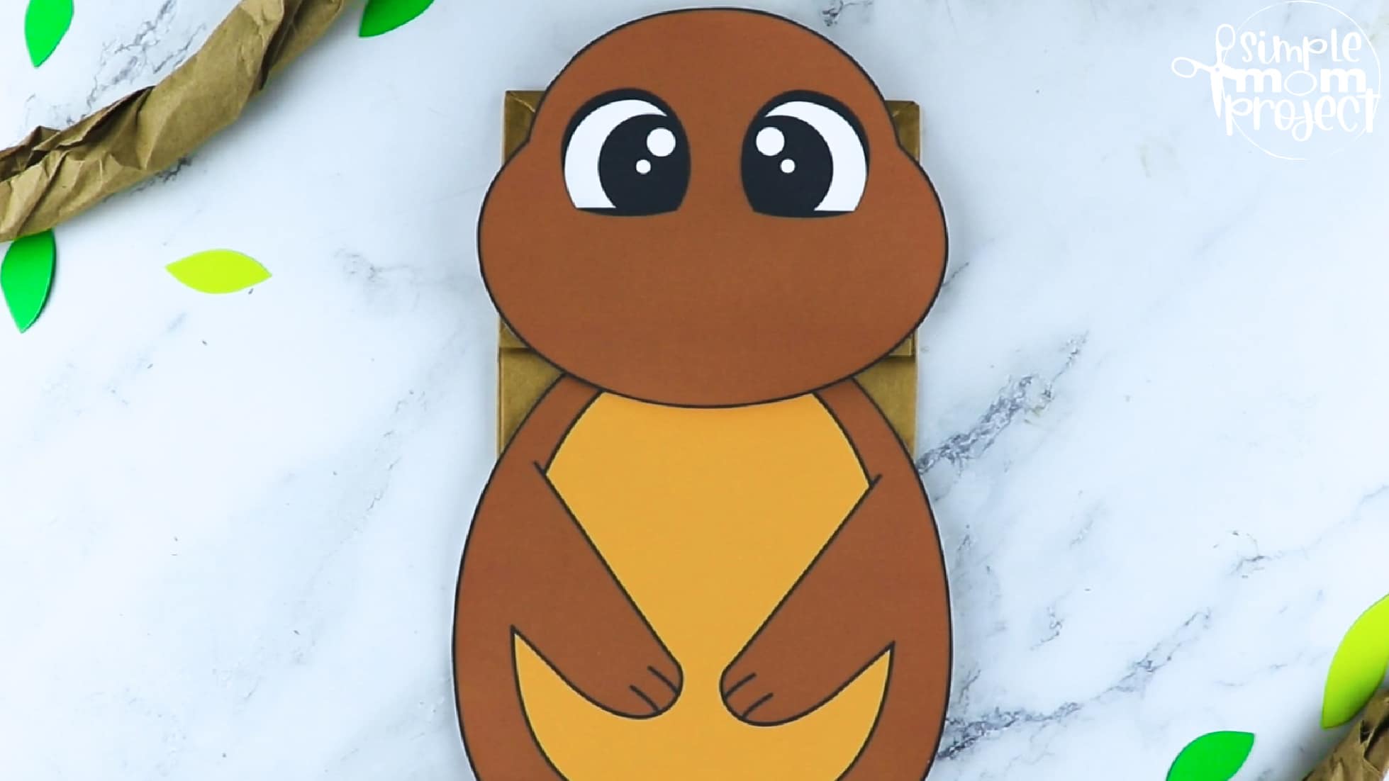 Printable Groundhog Paper Bag Craft for Kids Preschoolers toddlers kindergarten